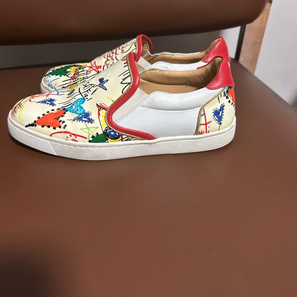 Christian Louboutin Multicolor Patent Leather Slip-on Sneakers size 39 - Picture 3 of 6